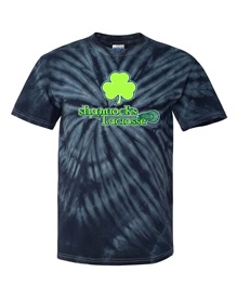 Shamrocks Black Tie Dye Cotton T-shirt  - Order due by Friday, March 24, 2023
